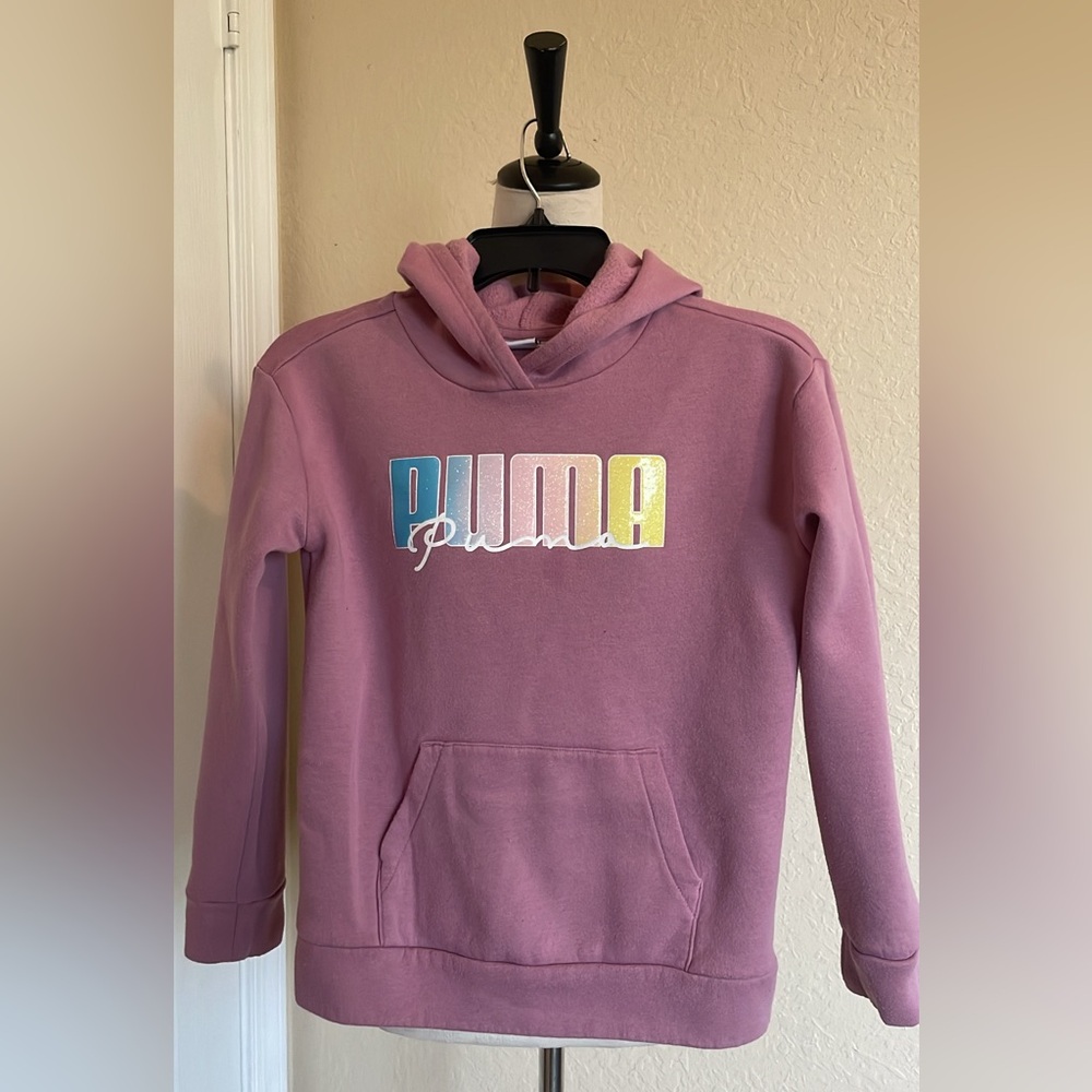 KIDS' FLOWER POWER FLEECE PULLOVER HOODIE IN PALE GRAPE